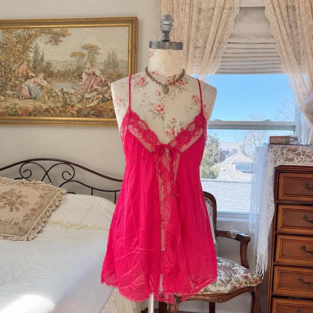 pink babydoll dress vintage 60s hot pink lace babydoll slip